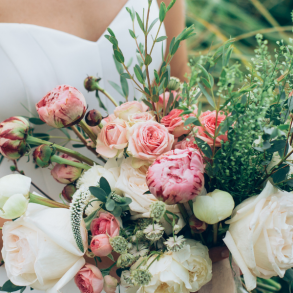 bride with bouquet