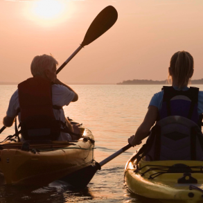 Couple kayaking