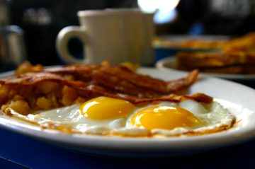 breakfast plate eggs bacon