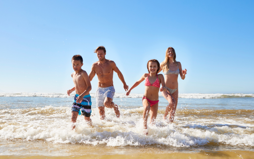 Family on the beach