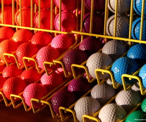 Mini golf balls.