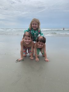 Children playing on the beach.
