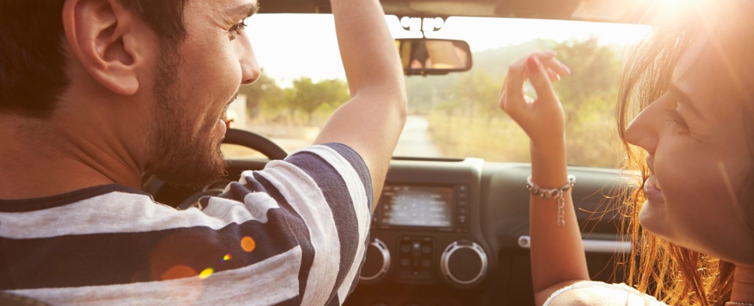 Couple on road trip
