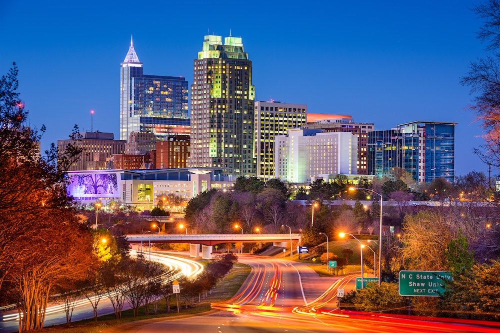 Raleigh, North Carolina, USA downtown skyline.