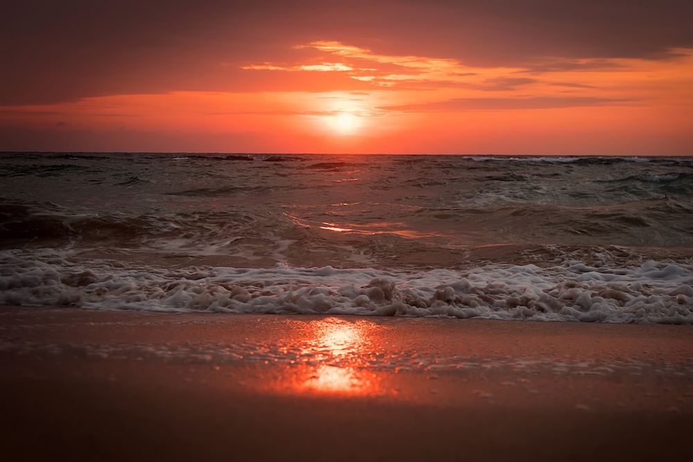 Beautiful sunset gradient on the beach in Pawleys Island, South Carolina 